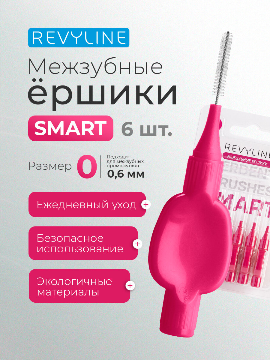 Межзубные ершики Revyline Smart размер 0 (0,40 мм.), набор 6 шт, для межзубных промежутков, для брекетов