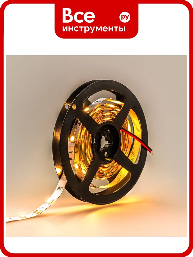 Светодиодная лента ELEGANZ LUX 5050 30 LED (7.2W/M) 12V тёплая 3000К IP20, 5м EL-LS-7WW