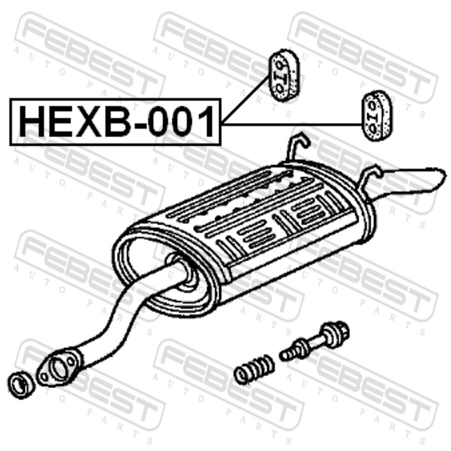 Подушка крепления глушителя (FEBEST HEXB-001)