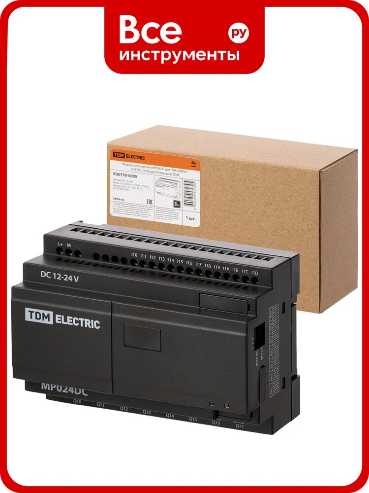 Модуль расширения TDM ELECTRIC МР024DC для ПЛК12D024 (24В DC, 14 входов/8 выходов) SQ0750-0005