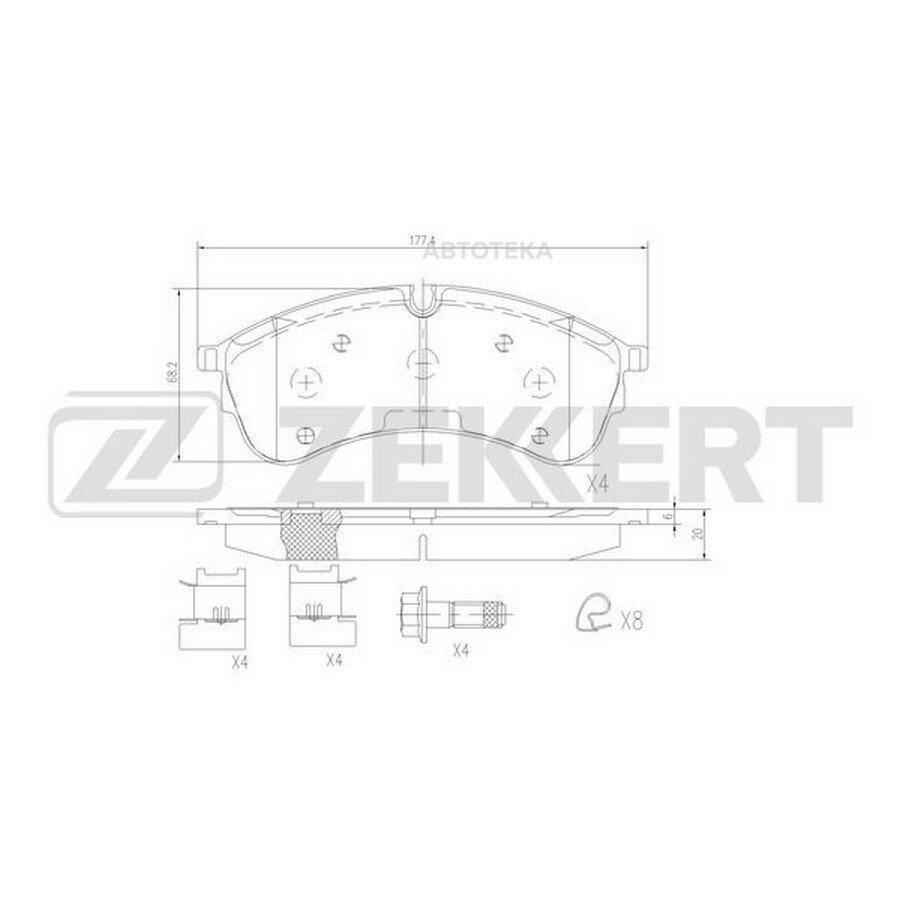 Колодки торм. диск. передн. VW Crafter 30-50 II 16- ZEKKERT BS3072
