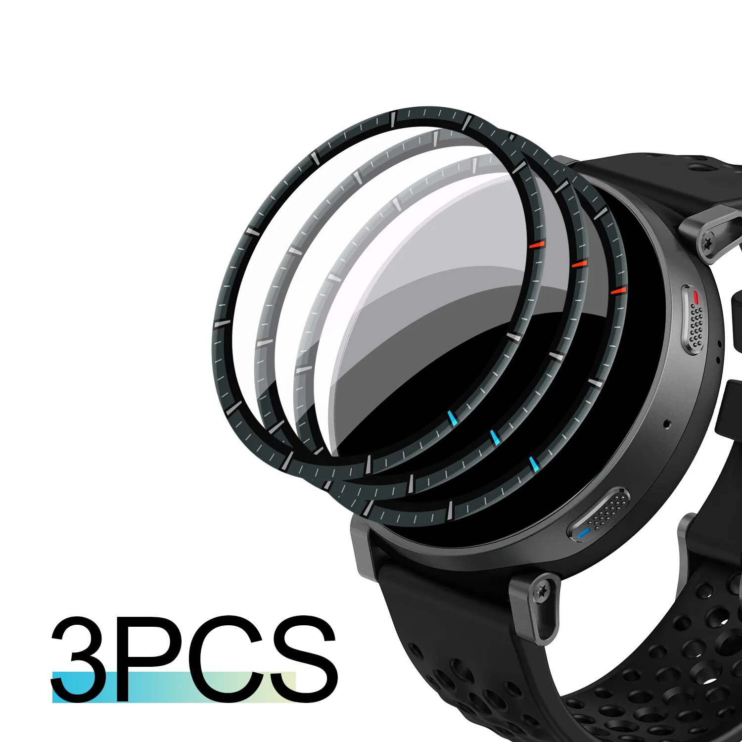 Набор Из 3 Защитных Пленок С Мягкими Краями Для Amazfit Active Max, Защитная Пленка Для Экрана, Защита От Царапин