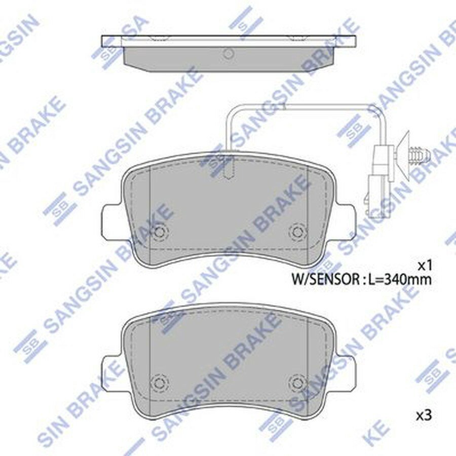 Колодки торм. диск. задние NISSAN NV400 BOX 11- R (HI-Q SEVERE DUTY) SANGSIN BRAKE SP1971SD