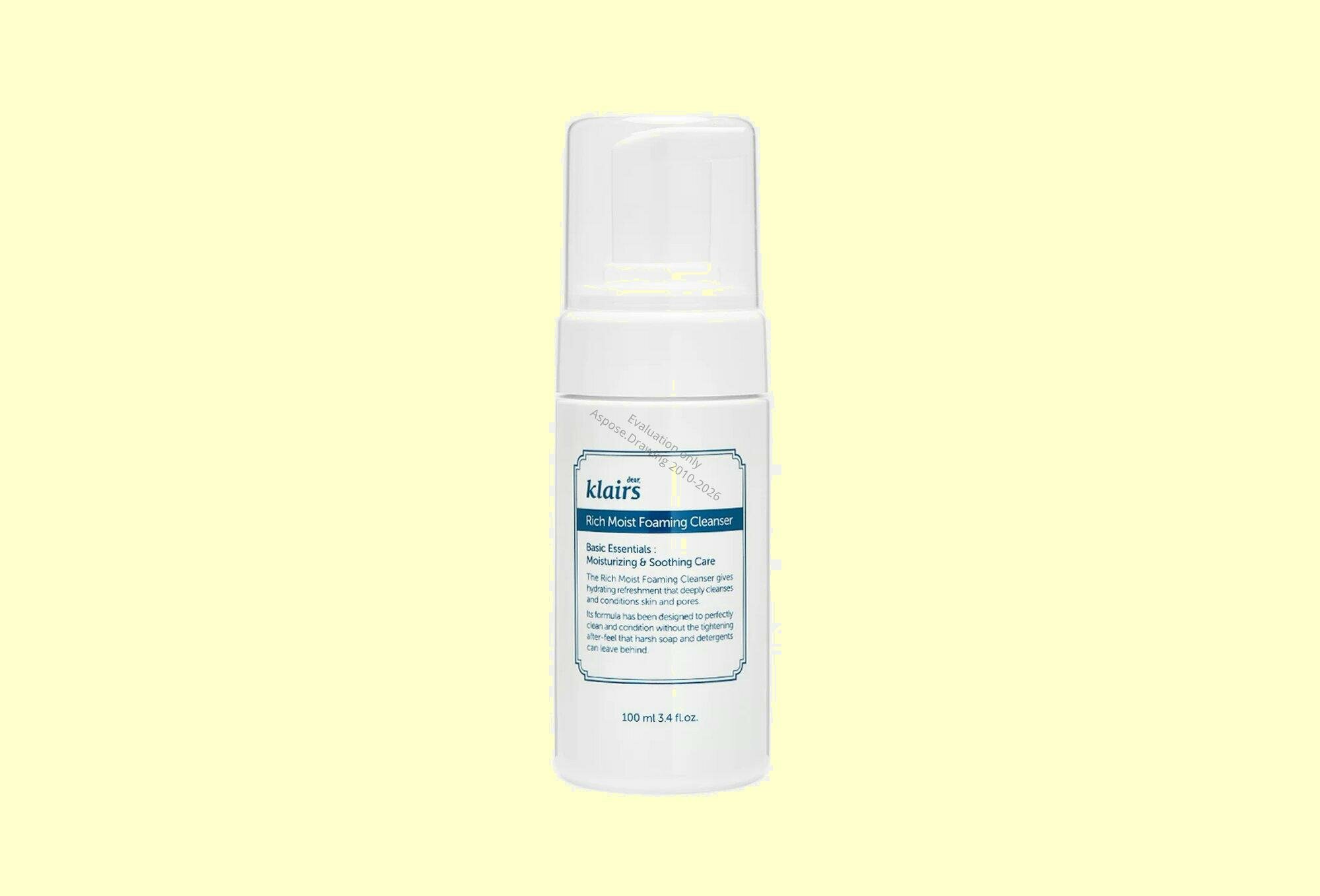 Пенка Klairs Rich Moist Foaming, для умывания, увлажнение, 100мл