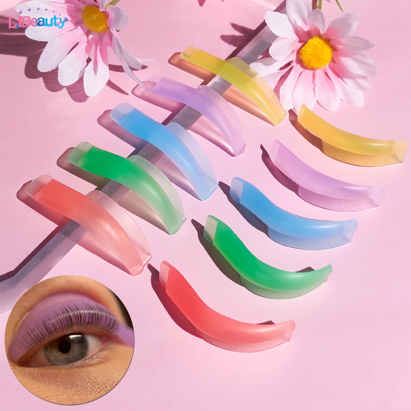 Lomansa, 5 пар силиконовых бигудей для завивки ресниц Mixed Color
