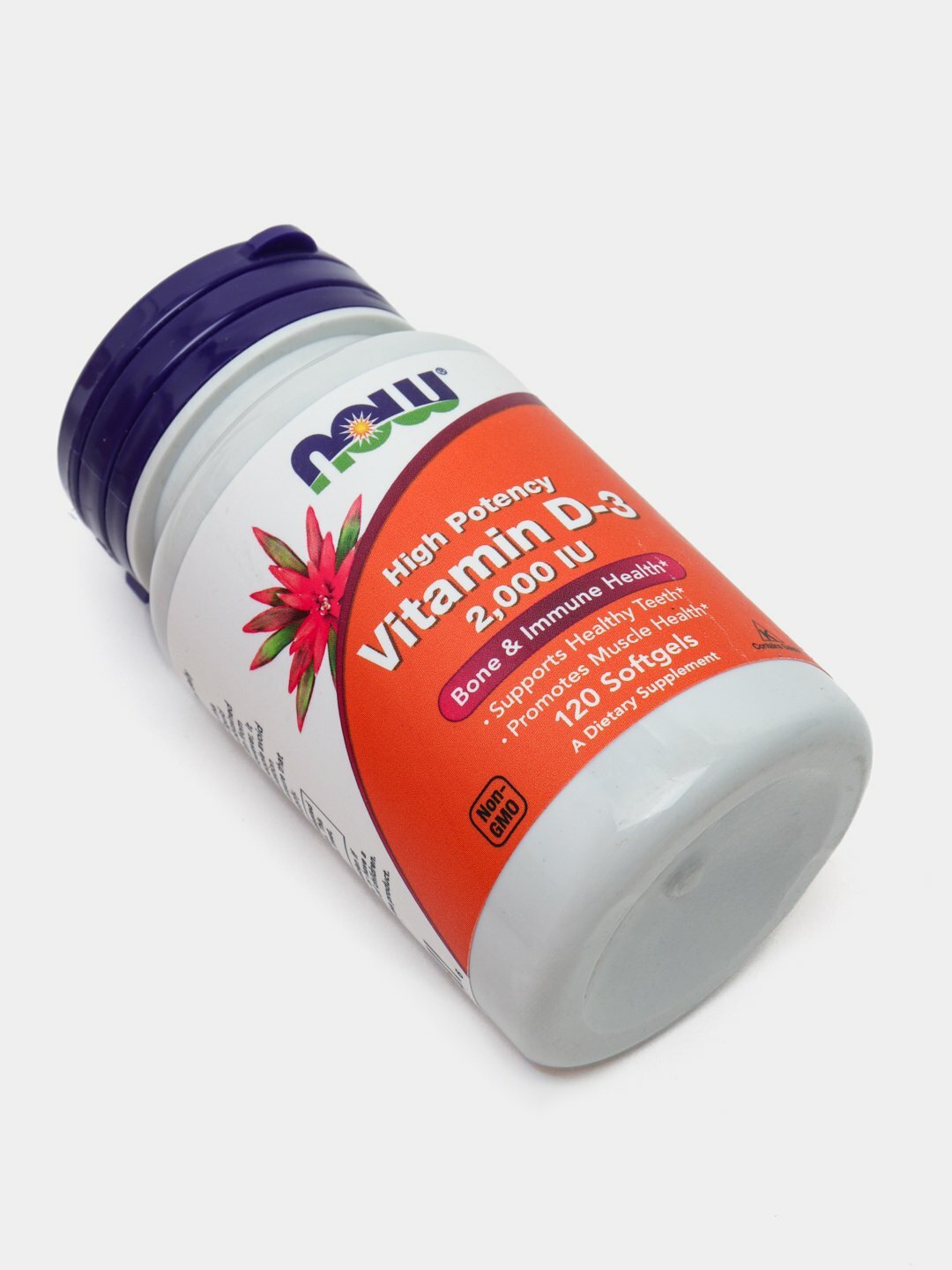 Витамины D3 2000IU Now Foods, высокая эффективность, 120 капс — фото 1