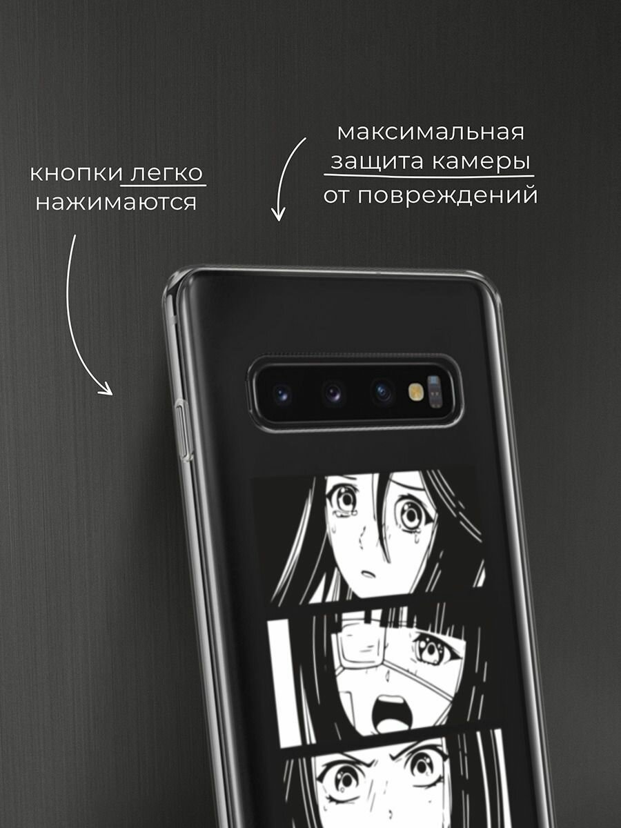Чехол на Samsung Galaxy S10 / Самсунг Галакси S10 с принтом "Tokyo girls", прозрачный — фото 1