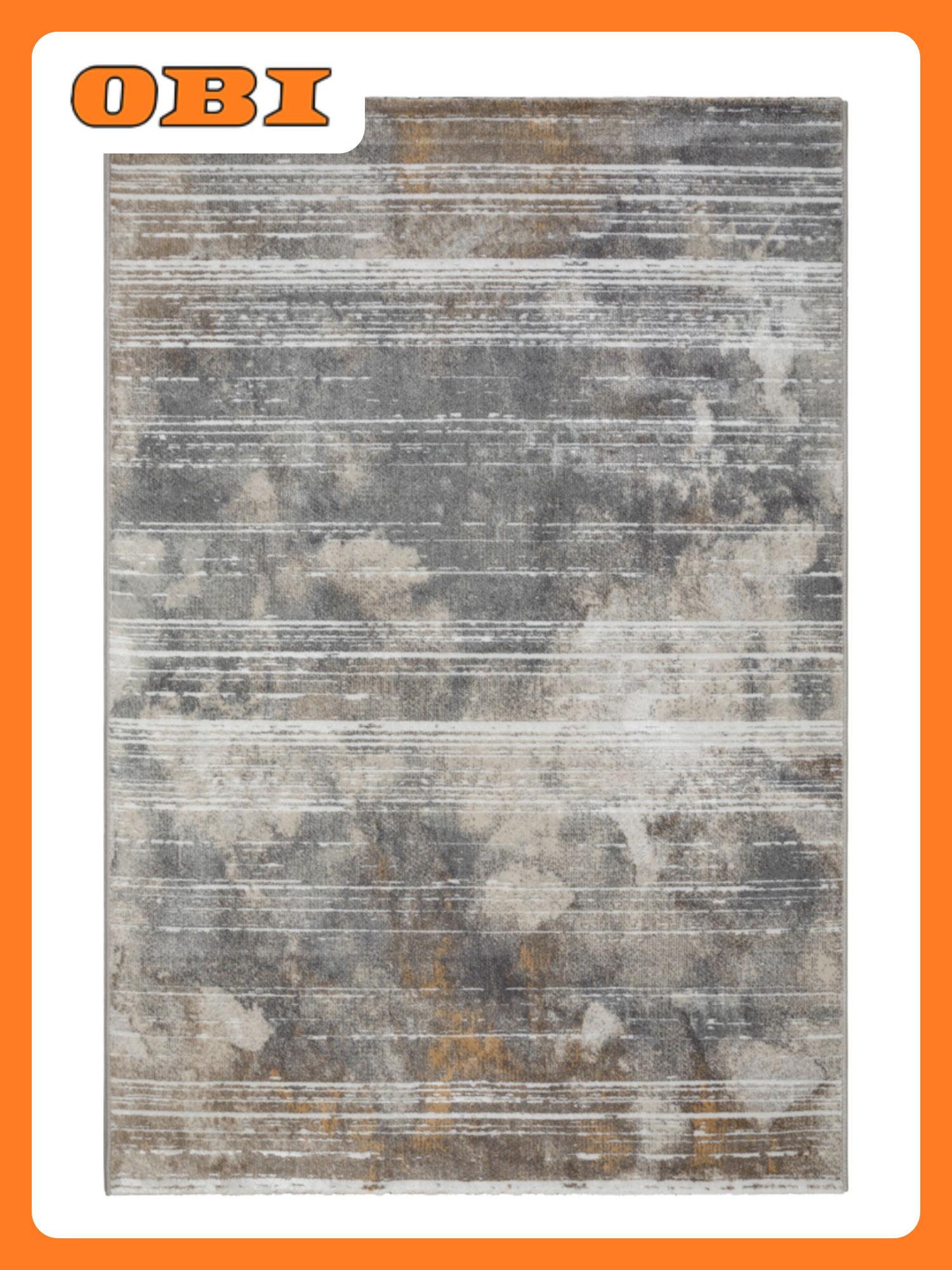 Ковер GINZA 0143NA полиэстер прямоугольный 0.8x1.5 м серый