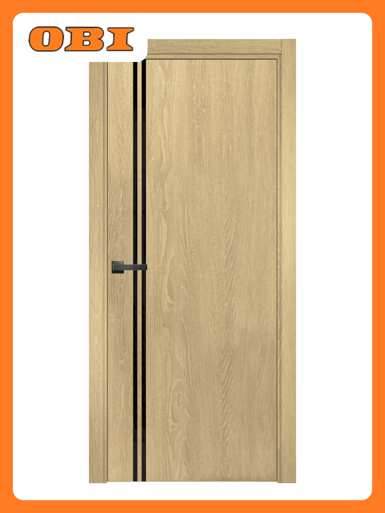 Дверное полотно глухое берген (17-1) 200x60 см ПВХ чёрный/дуб янтарный