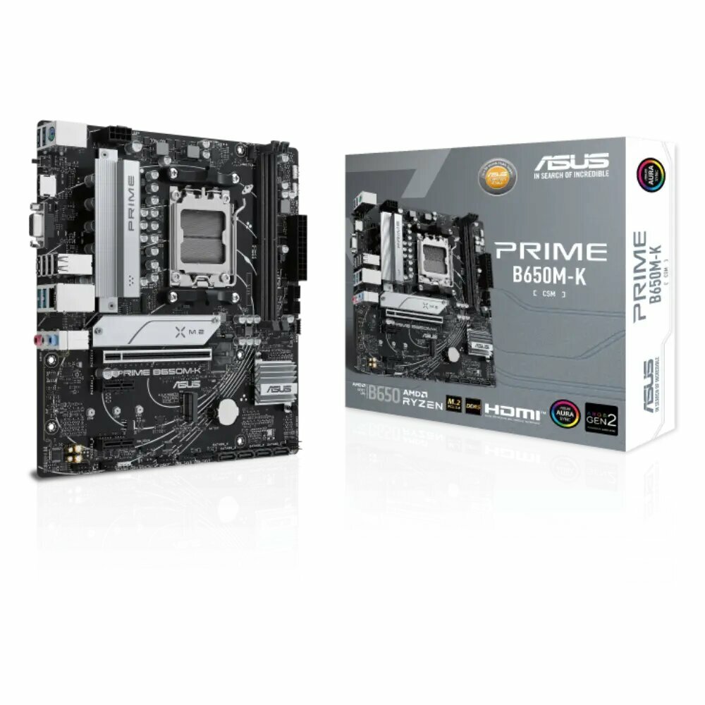 Материнская плата ASUS PRIME B650M-K Socket AM5, B650, 4*DDR5, HDMI/VGA