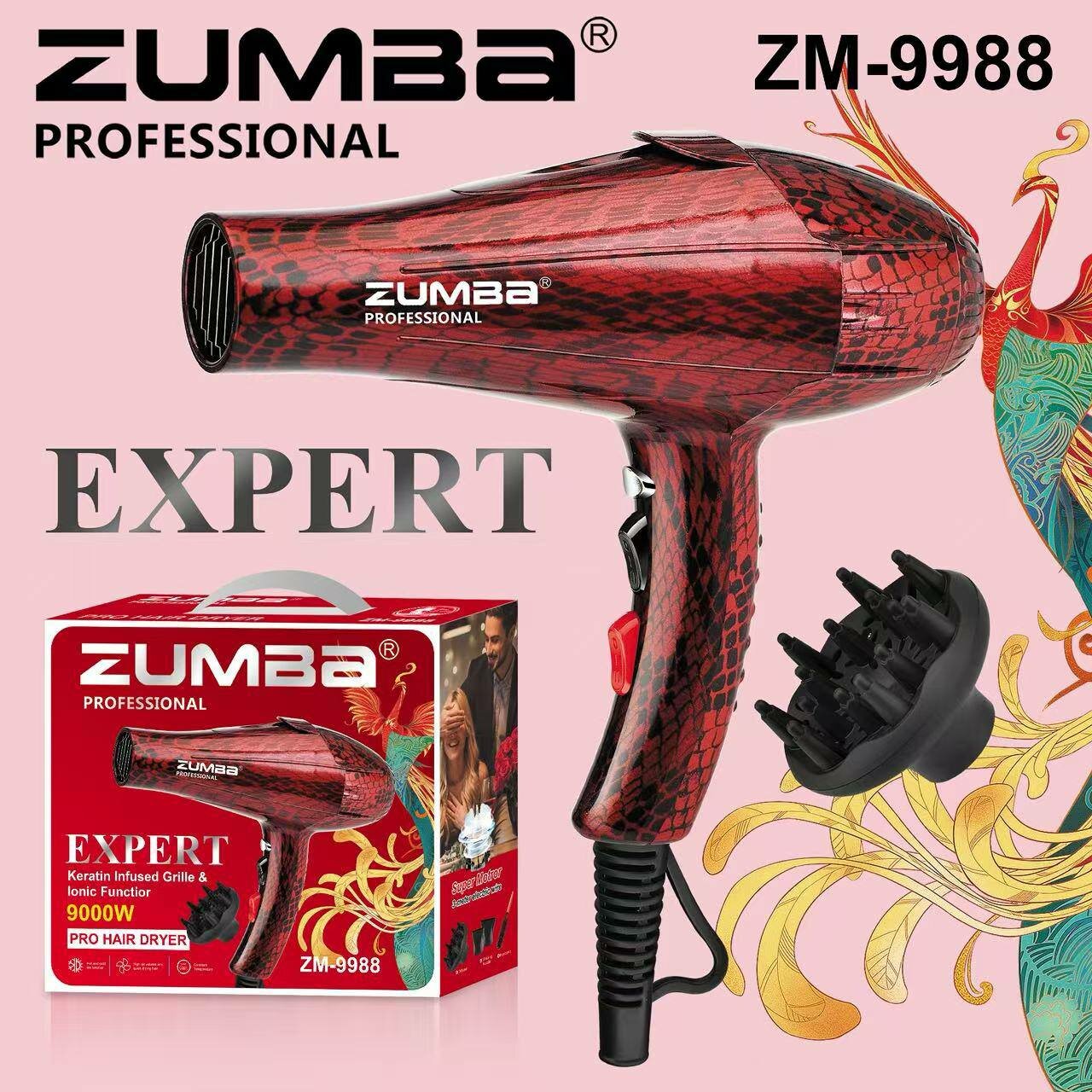 Профессиональный фен ZUMBA ZM-9988 для сушки и укладки волос.
