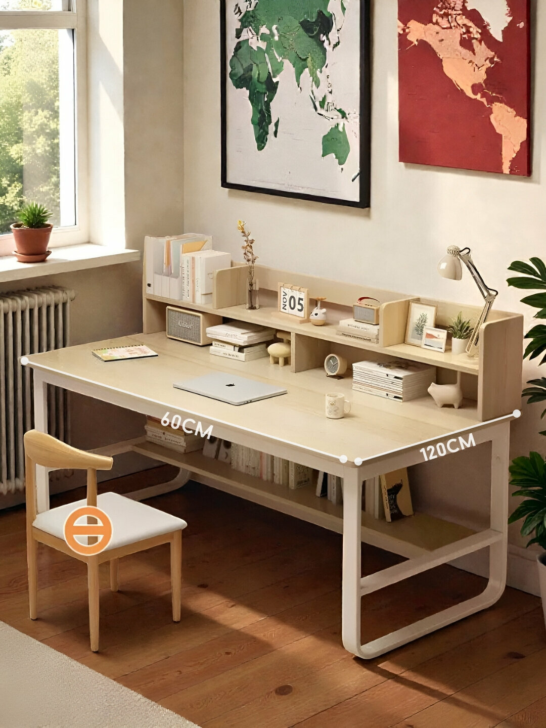 Письменный стол с полкой, для офиса, школы, компьютера , лофт — фото 1