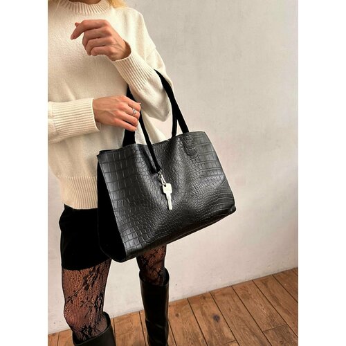 Сумка шоппер Shapely, фактура бархатистая, серый