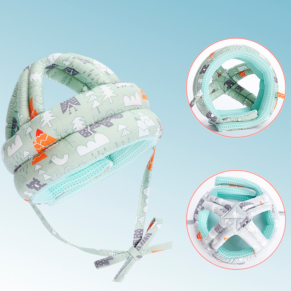 Zarbaga qarshi shlem, bolaning boshini himoya qilish uchun bolalar shlyapasi seriy rang — фото 1