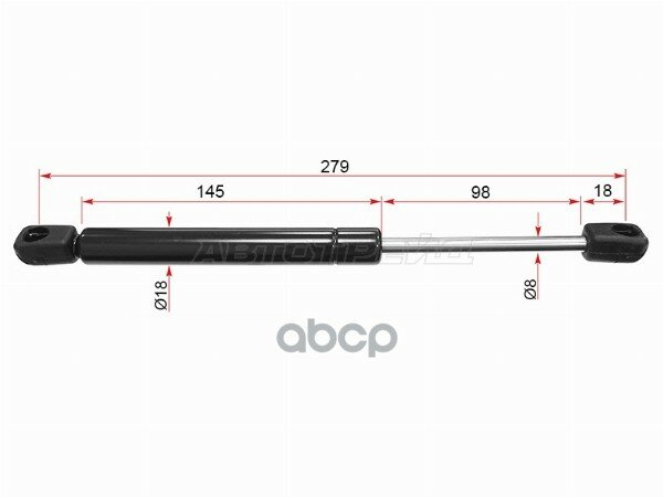 Амортизатор крышки багажника Volkswagen Jetta 02-05 / Passat 00-05 (Справа=Слева) Sat арт. ST-3B5827550E
