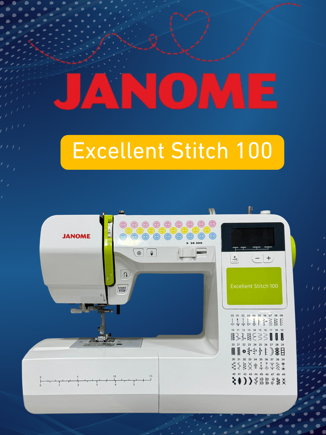 Компьютеризированная швейная машина Janome Excellent Stitch 100, 50 строчек, автоматическая петля