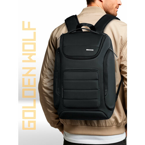 Рюкзак мужской городской GB00712, 27л для ноутбука 15 . Черный, водонепроницаемый