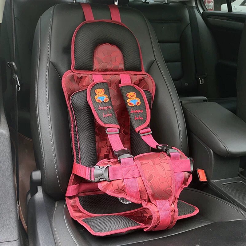 Красная большая круглая подушка для детских сидений в автомобиле 3-12 лет, портативный аксессуар безопасности