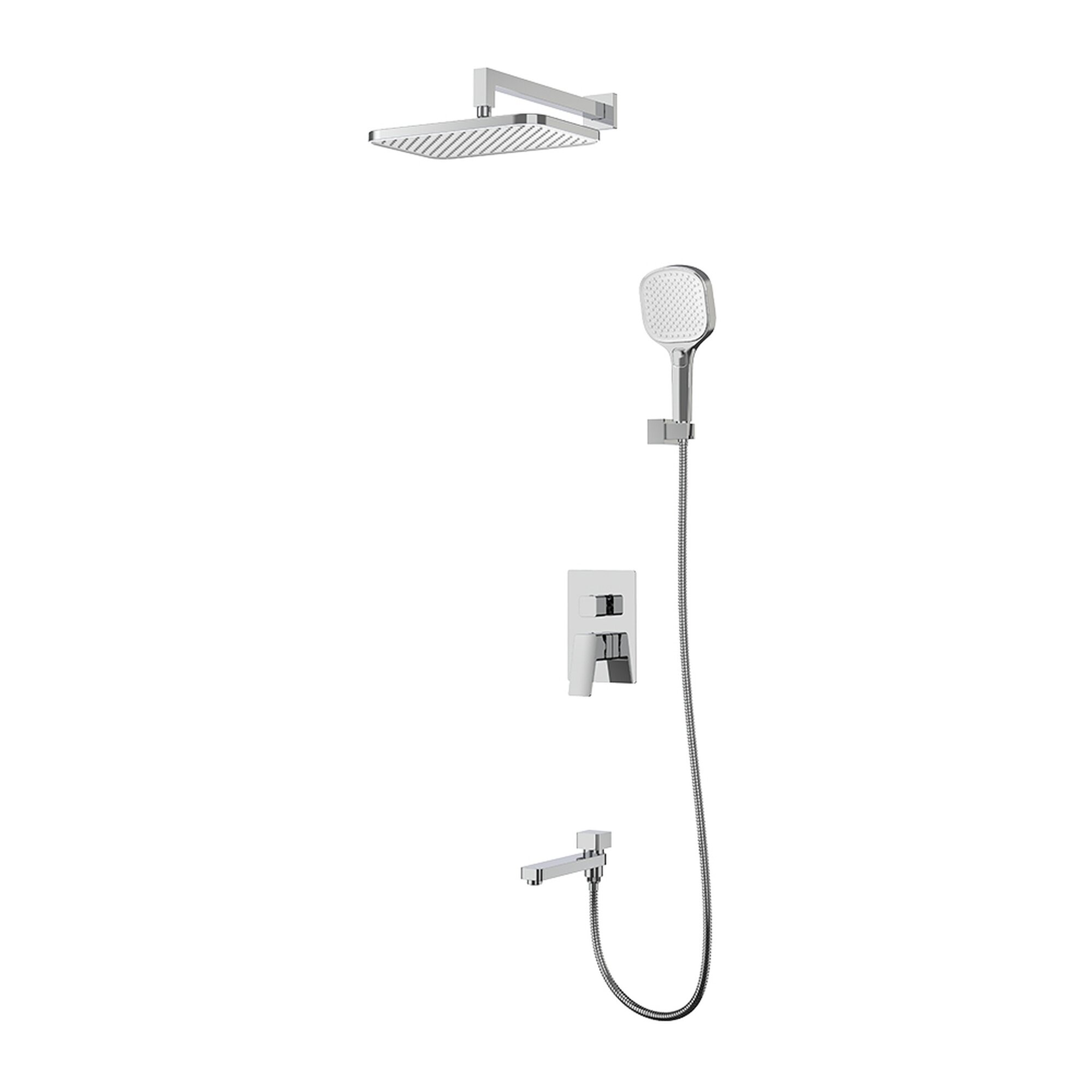 Душевая система встраиваемая Raglo R30.27, форма квадратная, цвет хром