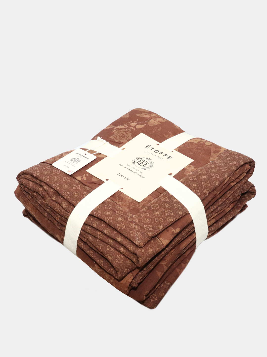 Одеяло, осенняя, двухсторонняя,"ÉTOFFE", 100% хлопок, односпальный, размер 150×200см