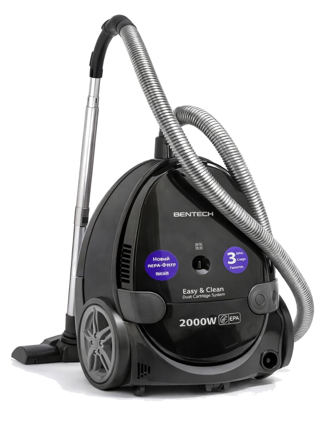 Пылесос BENTECH BVC-5577BK (BLACK) с мощностью 2000 W, мощность всасывания 490W