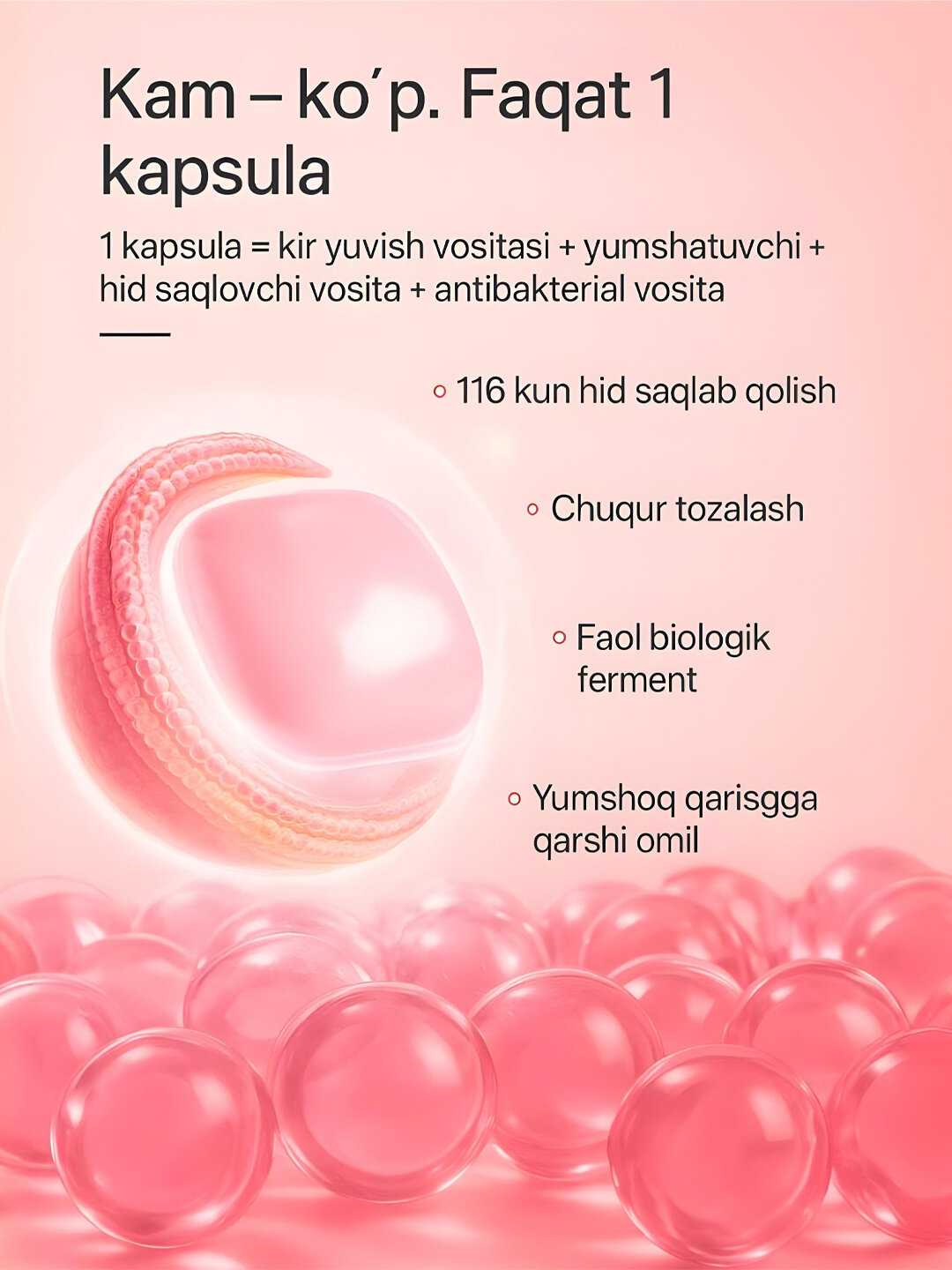 Капсулы для стирки Timson C – с приятным ароматом «Rosa» и «Pomelo Rose», формула 4 в 1 — фото 1