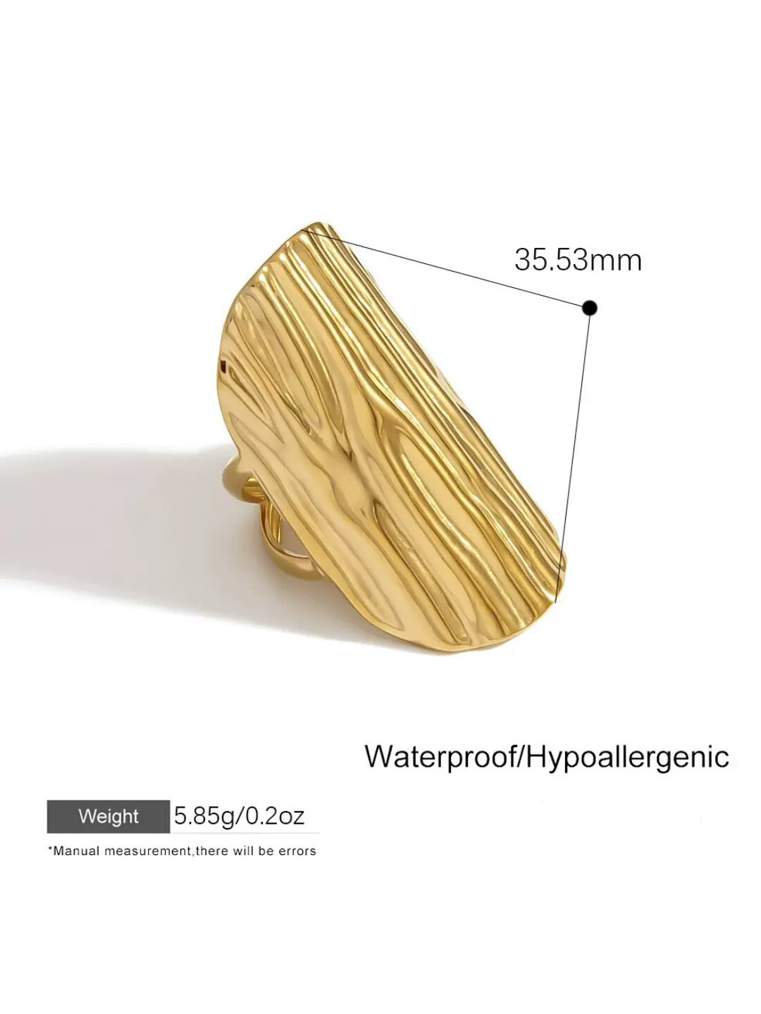 Кольцо, безразмерное, золотистый — фото 1