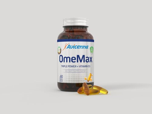 Изображение товара Триглицеридная форма Омега-3 Avicenna® ОмеМах для сердца, мозга и сосудов, 1721мг, 60 капсул