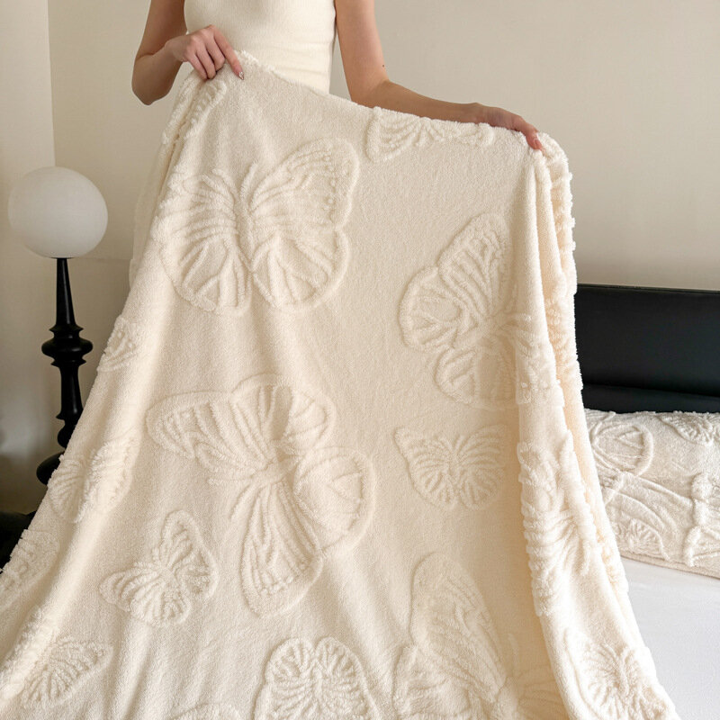 Плед зимний, Зимнее одеяло, клетчатое покрывало с бабочками, клетчатое покрывало, 200 * 235 см