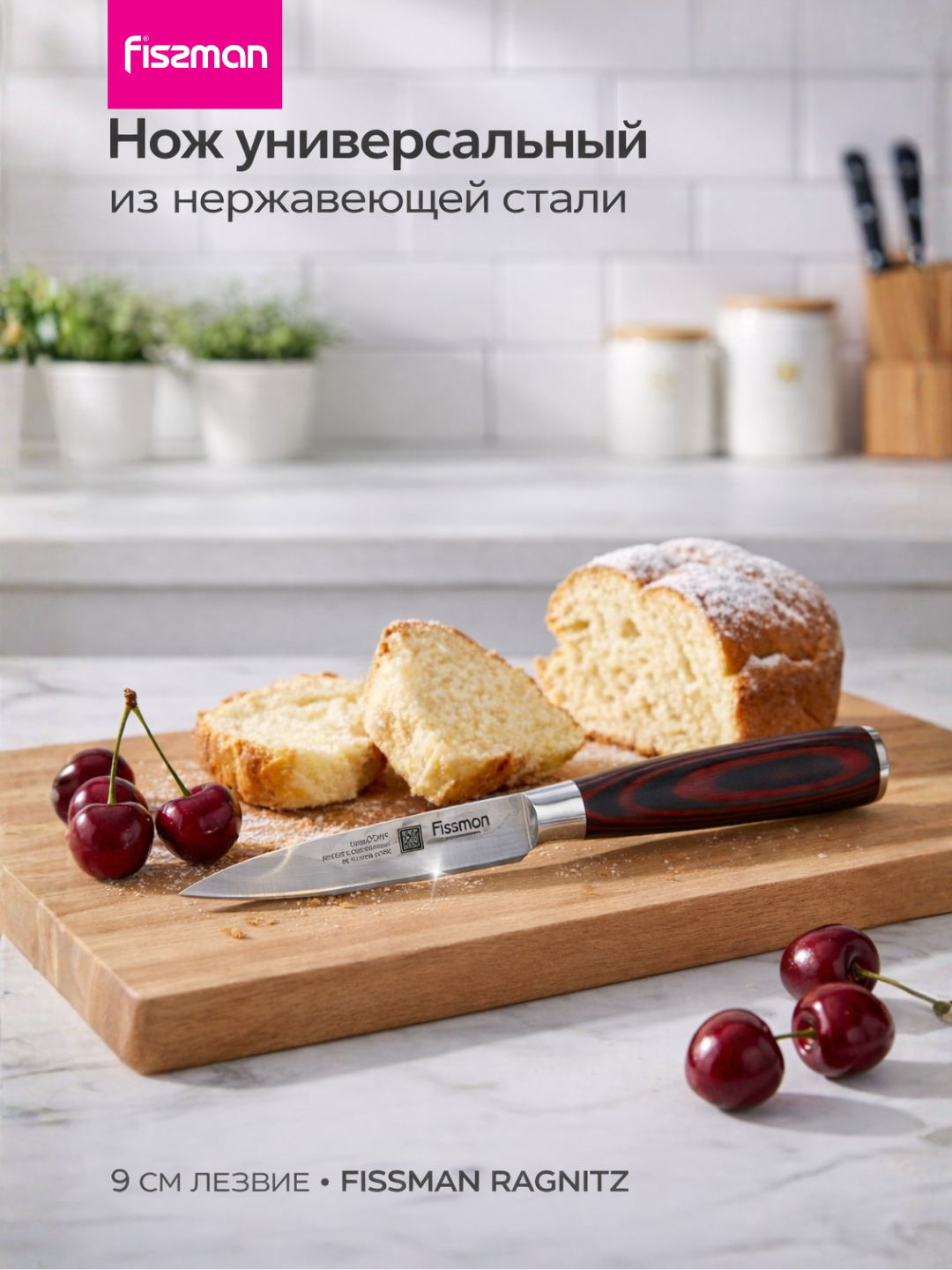 Нож универсальный нержавеющая сталь FISSMAN RAGNITZ 9 см X50CrMoV15