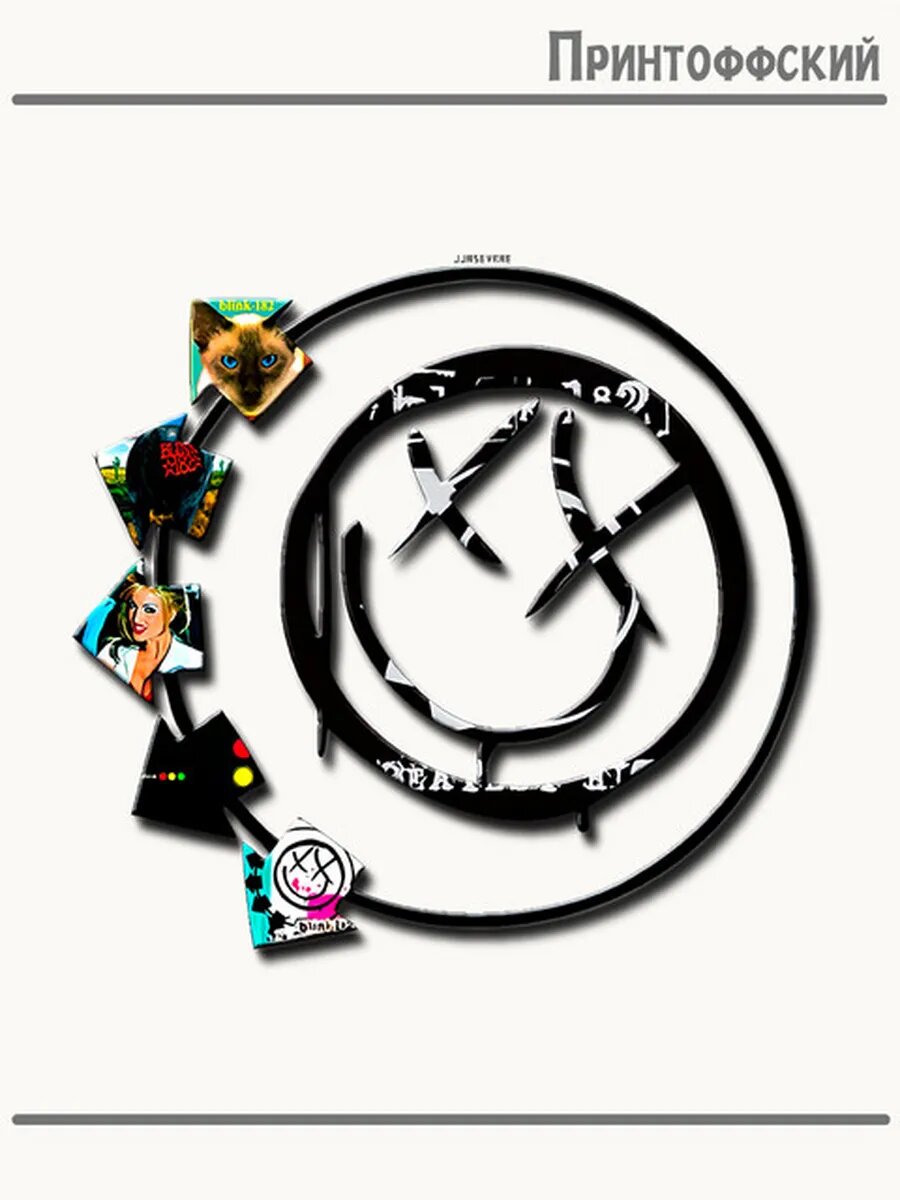 Термонаклейка для одежды и аксессуаров DTF-печать Рок Блинк Blink 182 Rock