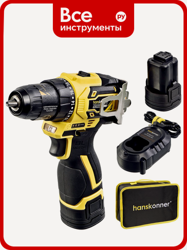 Изображение товара Аккумуляторный шуруповерт Hanskonner HCD1645BLC