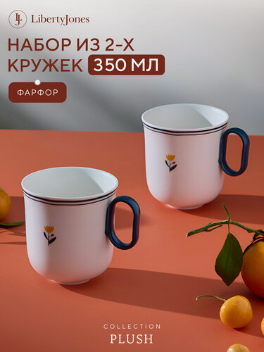 Изображение товара Кружка Plush фарфоровая для чая и кофе 350 мл в наборе из 2 шт Golden Bells Liberty Jones LJ0000521