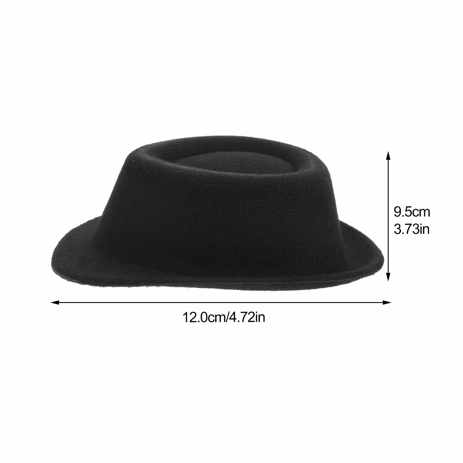 4 Штуки Миниатюрные Шляпы Для Кукол Из Ткани Чёрного Цвета 12x9 5Cm