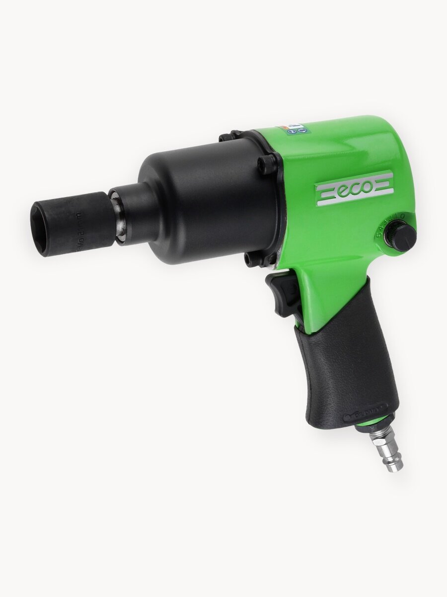 Пневмогайковерт ударный 1/2" со сменными головками 17, 19 и 21 мм ECO AIW-742S (ЕС3914-4)
