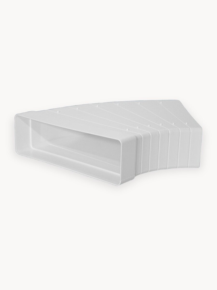 Колено соединительное вертикальное разноугловое 60х204 мм полистирол ударопрочный, белый