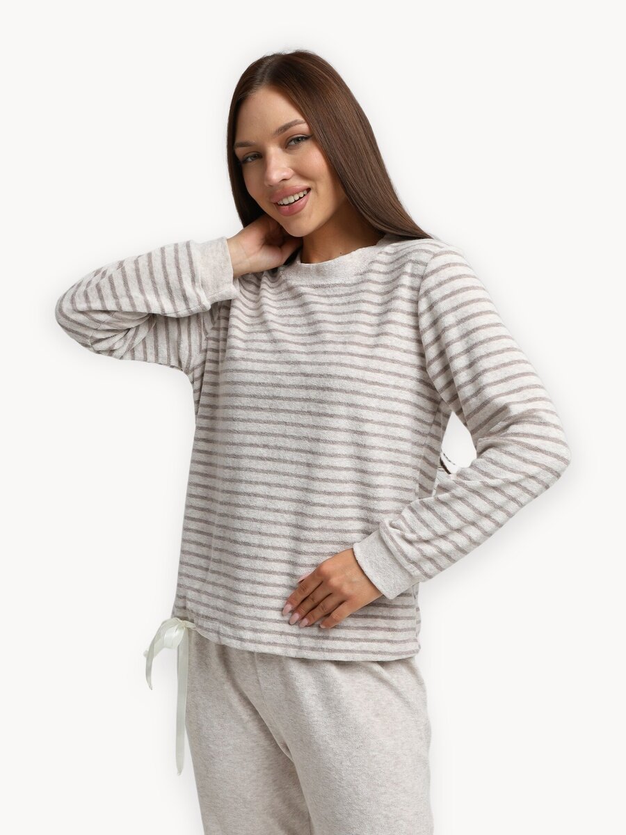 Толстовка 715/бежевый/коричневый