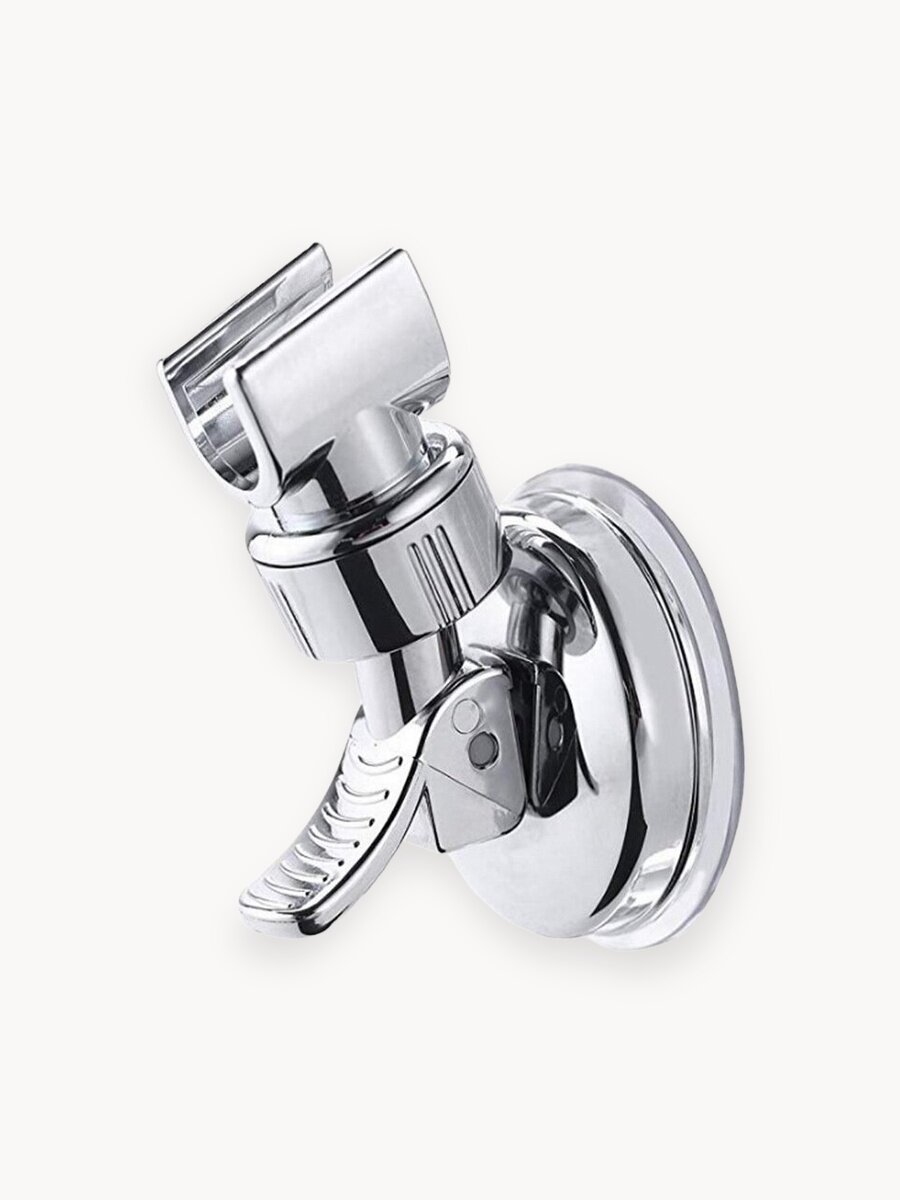 Держатель для душа, пластиковый, поворотный, на присоске, серебристый, 1 шт