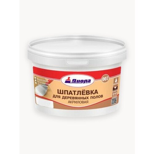 Шпатлевка акриловая для деревянных полов Д-007 Диола 3кг белый