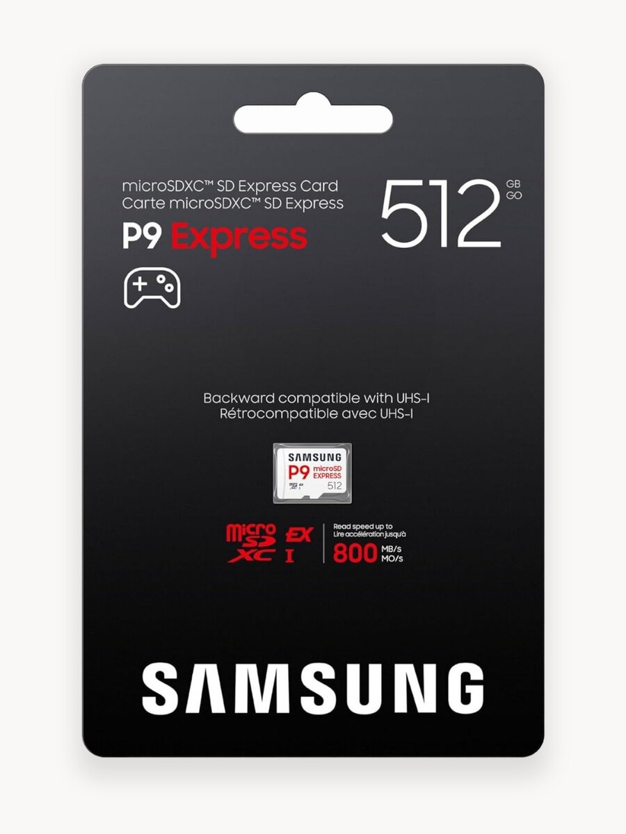 512 ГБ Карта памяти Samsung P9 Express microSD, до 800 МБ/с, MB MK512T/AM, совместима с Nintendo Switch 2