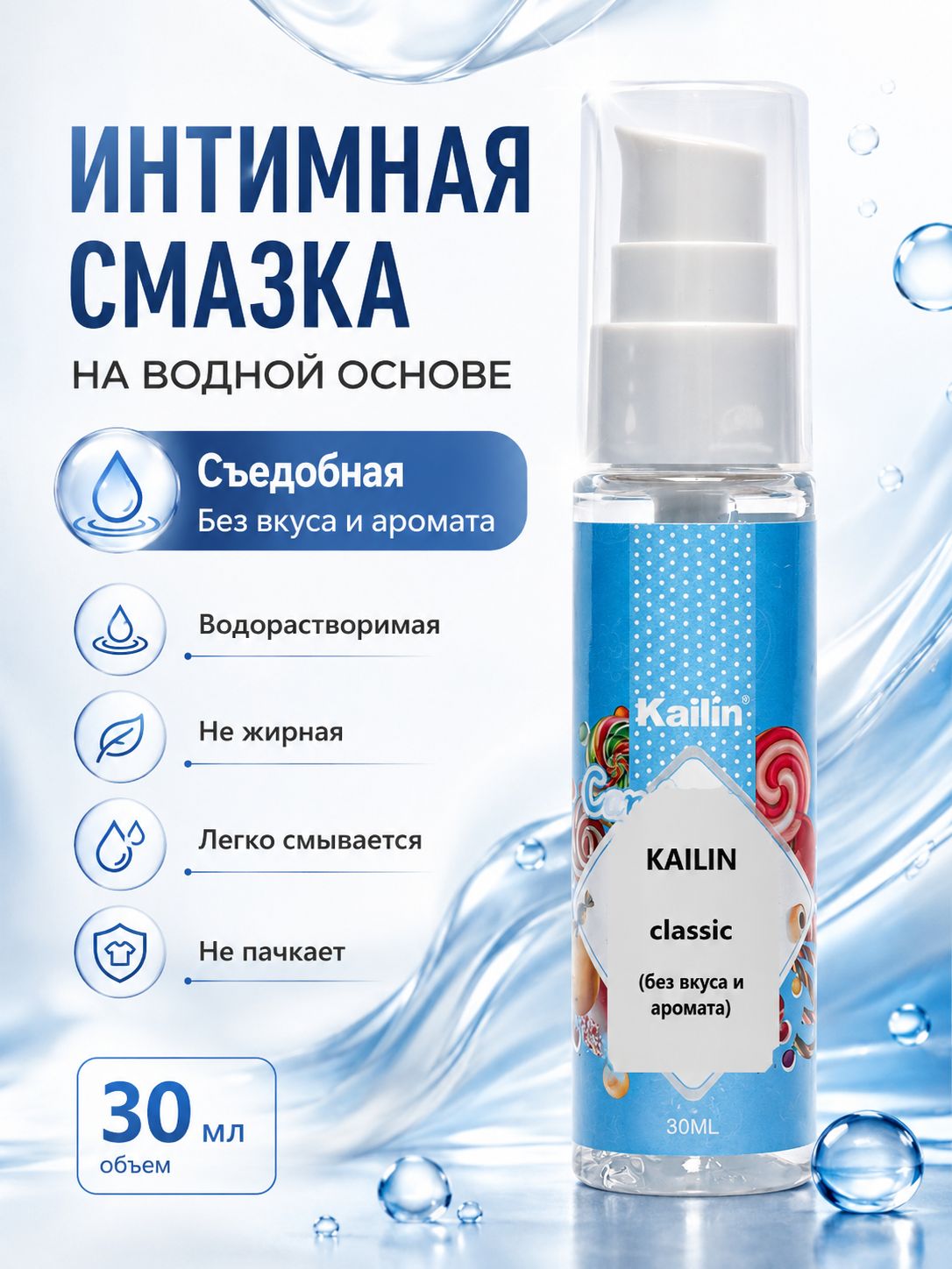 Лубрикант интимный, классическая интимная смазка