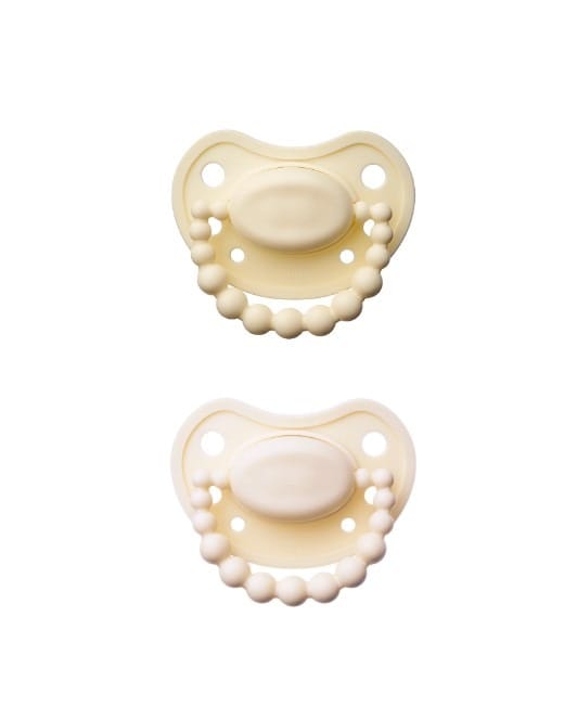 Пустышка LUU Kids набор пустышек Creamy Lemon и American Cream, 6-12 мес, 2 шт, бежевый