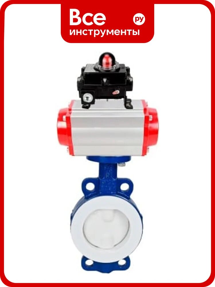 Затвор DN-ru WCB-WCB-PTFE-PTFE-Fb-H Ду50 Ру16 футерованный с пневмоприводом, БКВ D050-59691