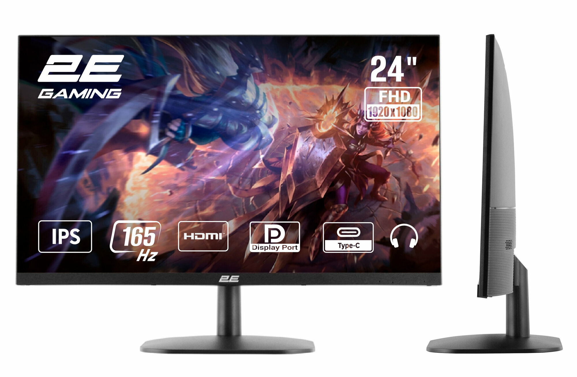 Monitor 2E GAMING 23.8" G2423B HDMI, DP, USB-C, Audio, IPS, 165Hz, 1ms, FreeSync