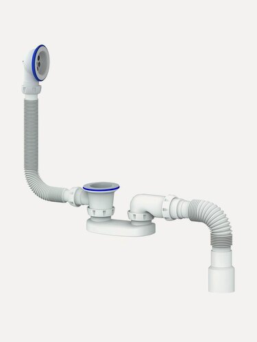 Изображение товара Сифон для ванны, 40х40/50, полипропилен, с переливом, Unicorn, S12Р