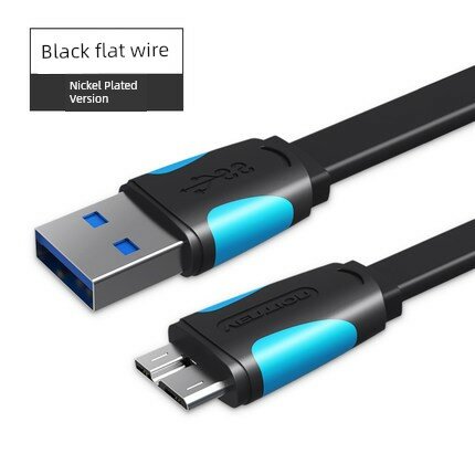 2 м USB 3.0 Micro-B в Type A плоский кабель черный, одиночный разъем для внешнего HDD и настольных ПК