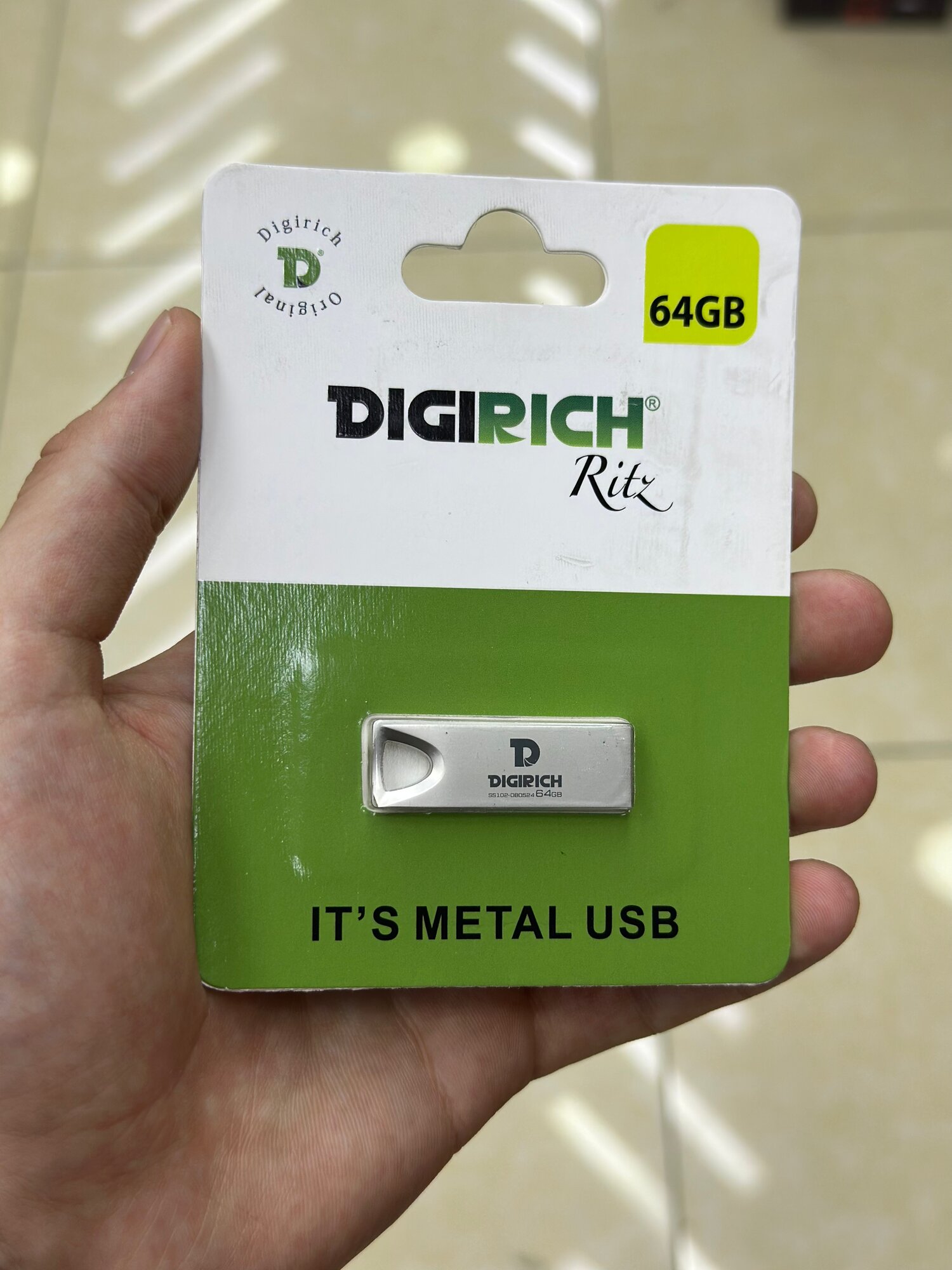 Металлическая флешка 64GB, DIGIRICH (оригинал), высокая скорость 5 Gbs, USB 3.0/2.0, стильный дизайн