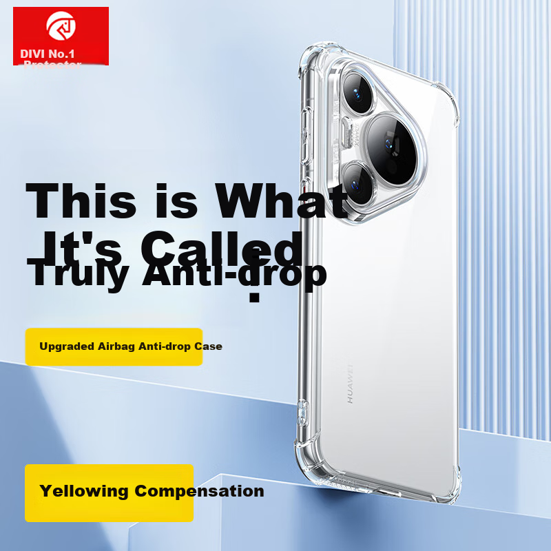 DIVI Амортизирующий чехол для Huawei Pura70 с защитой от падений - прозрачный TPU, полное покрытие, ультратонкий