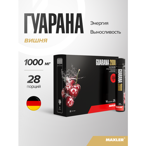 Предтренировочный комплекс Maxler Guarana 2000 вишня 14 шт. 350 г 1 шт. 25 мл