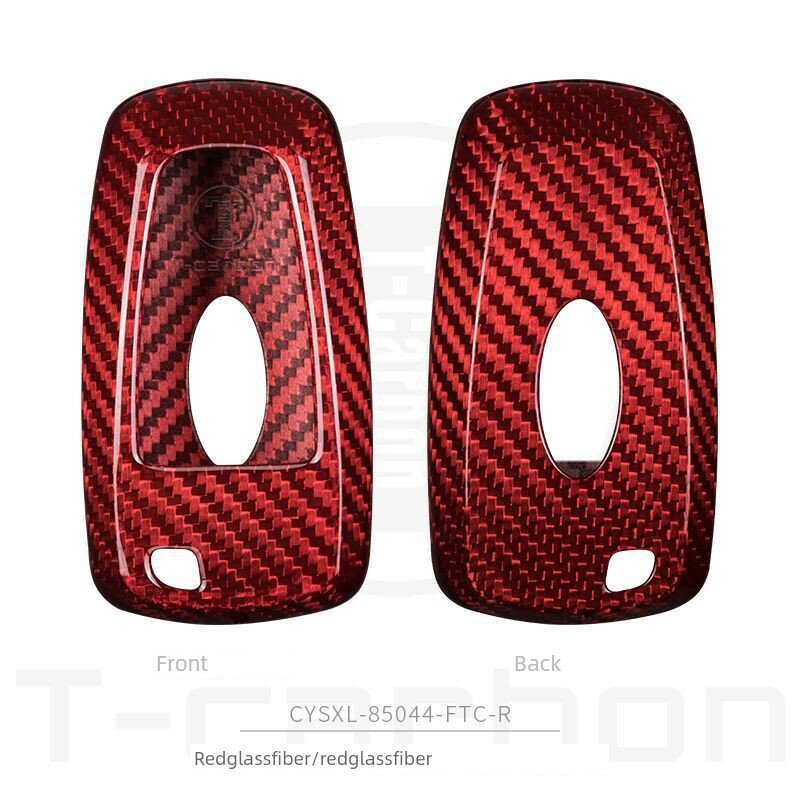 Карбоновая чехол для ключей Ford Mustang, Explorer, Mondeo, Edge и Mach-E, красный с вентиляционным дизайном,